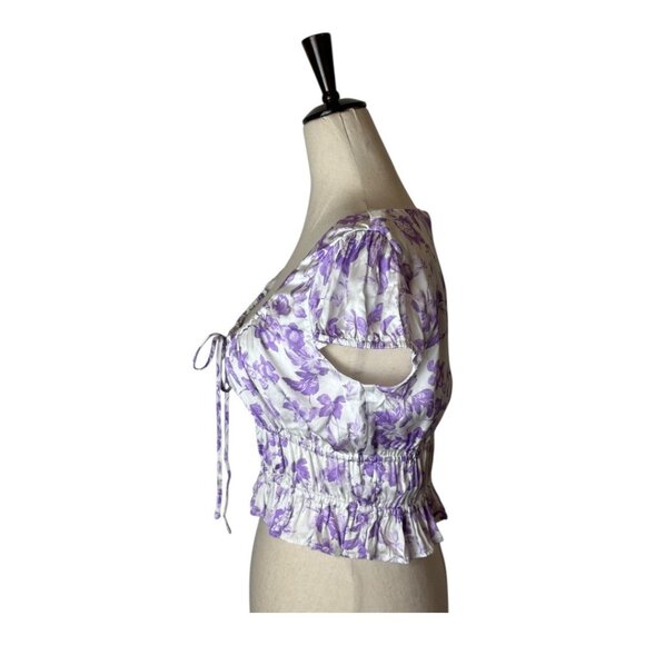 Majorelle Shirt Women Small Purple Riviera Floral Pegasus Top NWT Boho Cottage - Picture 7 of 13